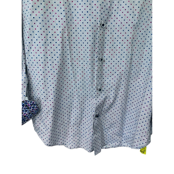 Robert Graham Flip Cuff Polka Dot Long Sleeve Button Down Shirt Size Large Men's - Picture 4 of 6